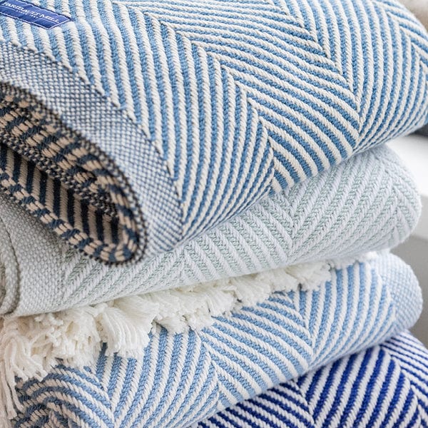 Monhegan Cotton Throw Without Fringe - Indigo - Image 2