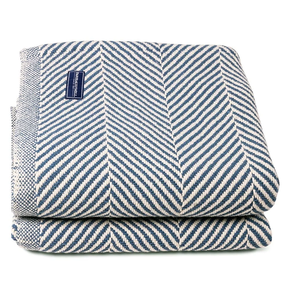 Monhegan Cotton Throw Without Fringe - Indigo - Image 4