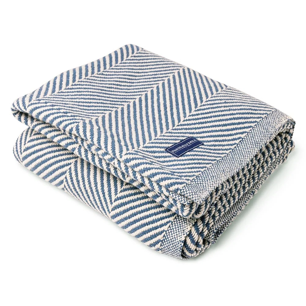 Monhegan Cotton Throw Without Fringe - Indigo - Image 5