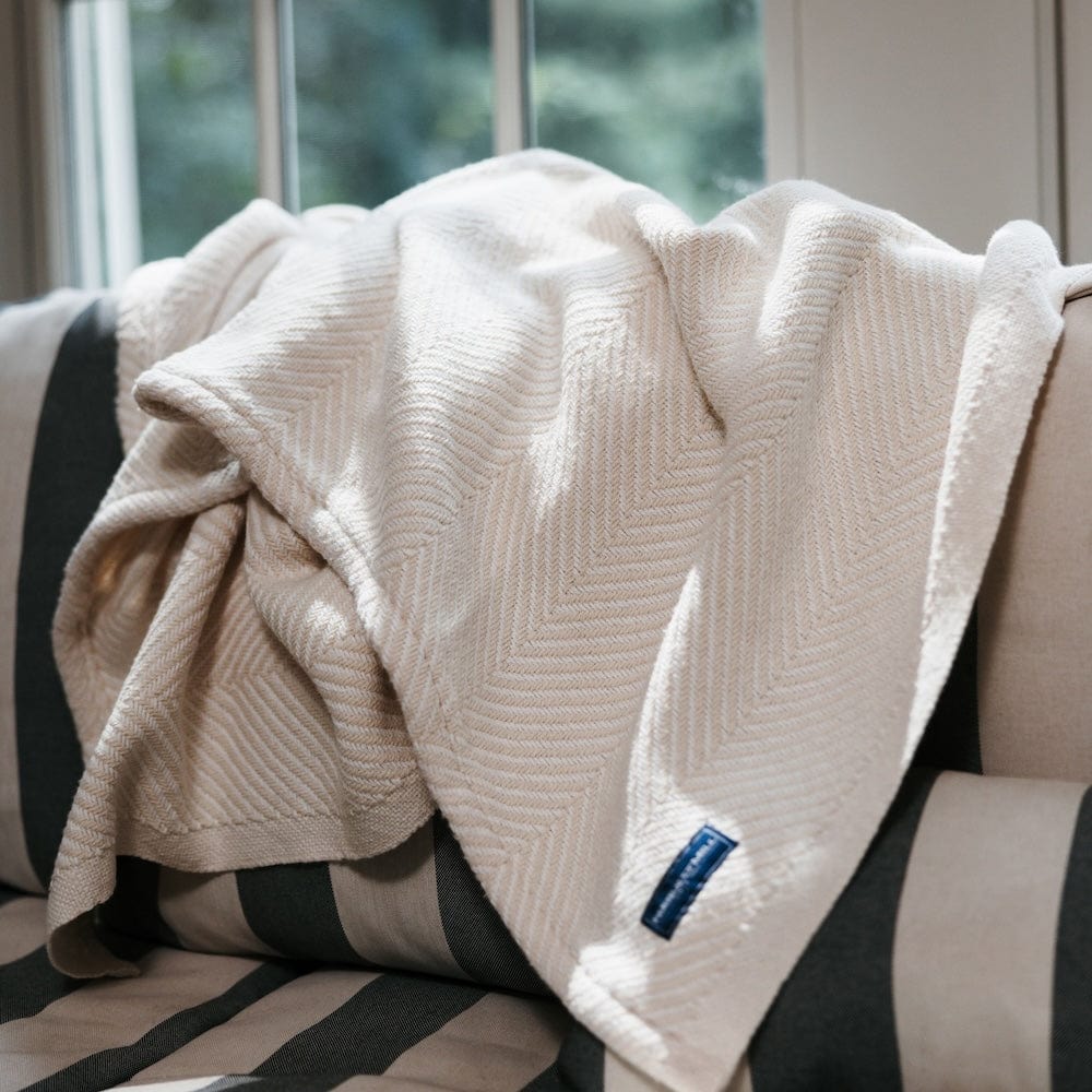 Monhegan Cotton Throw Without Fringe - Natural - Image 2