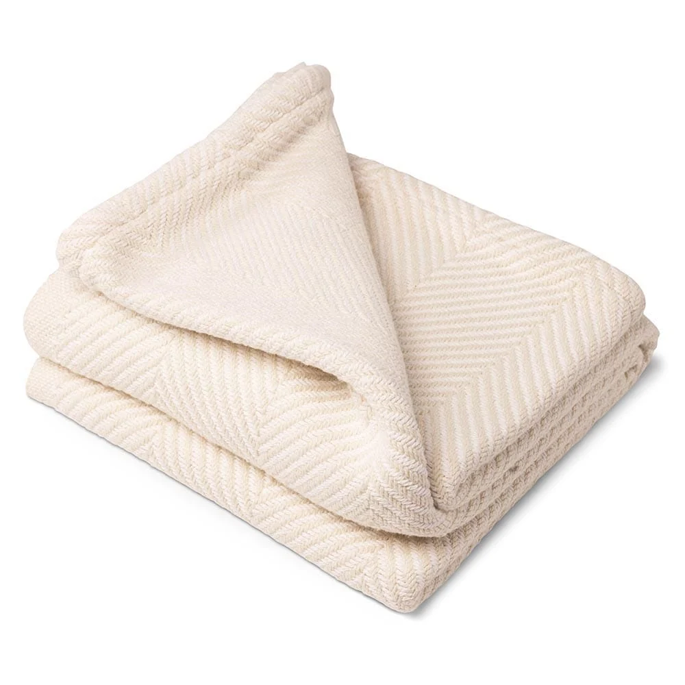 Monhegan Cotton Throw Without Fringe - Natural - Image 3