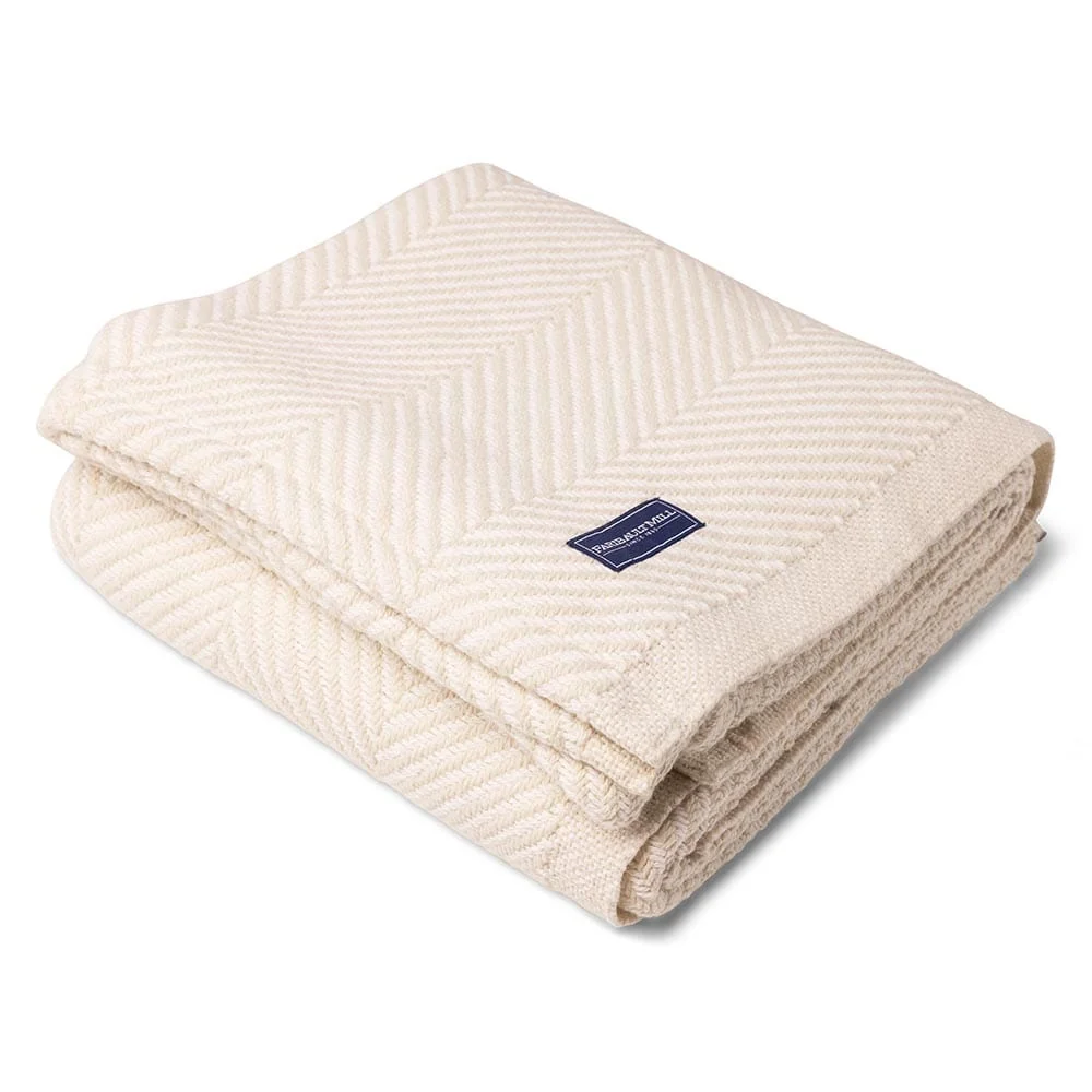 Monhegan Cotton Throw Without Fringe - Natural - Image 4