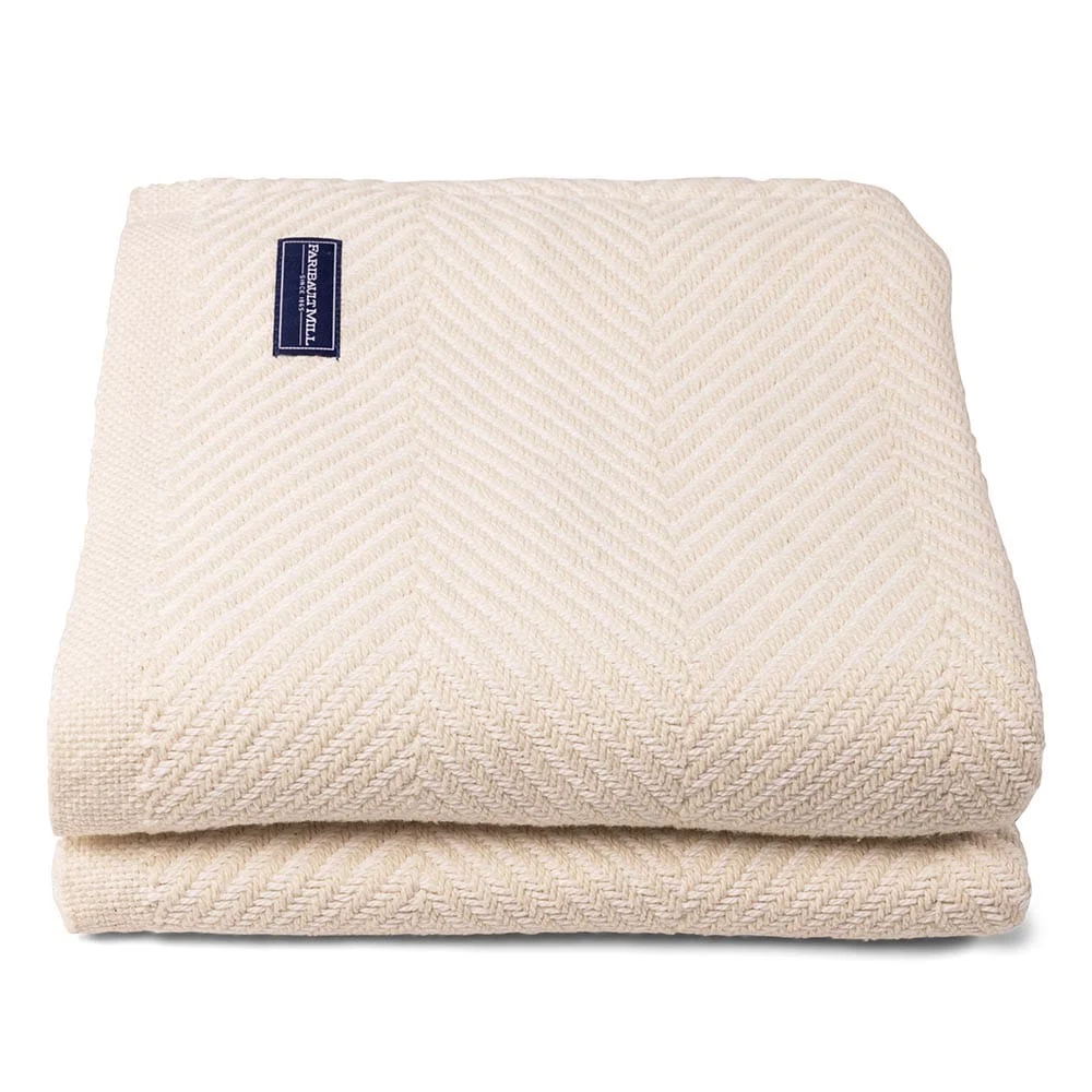 Monhegan Cotton Throw Without Fringe - Natural - Image 5