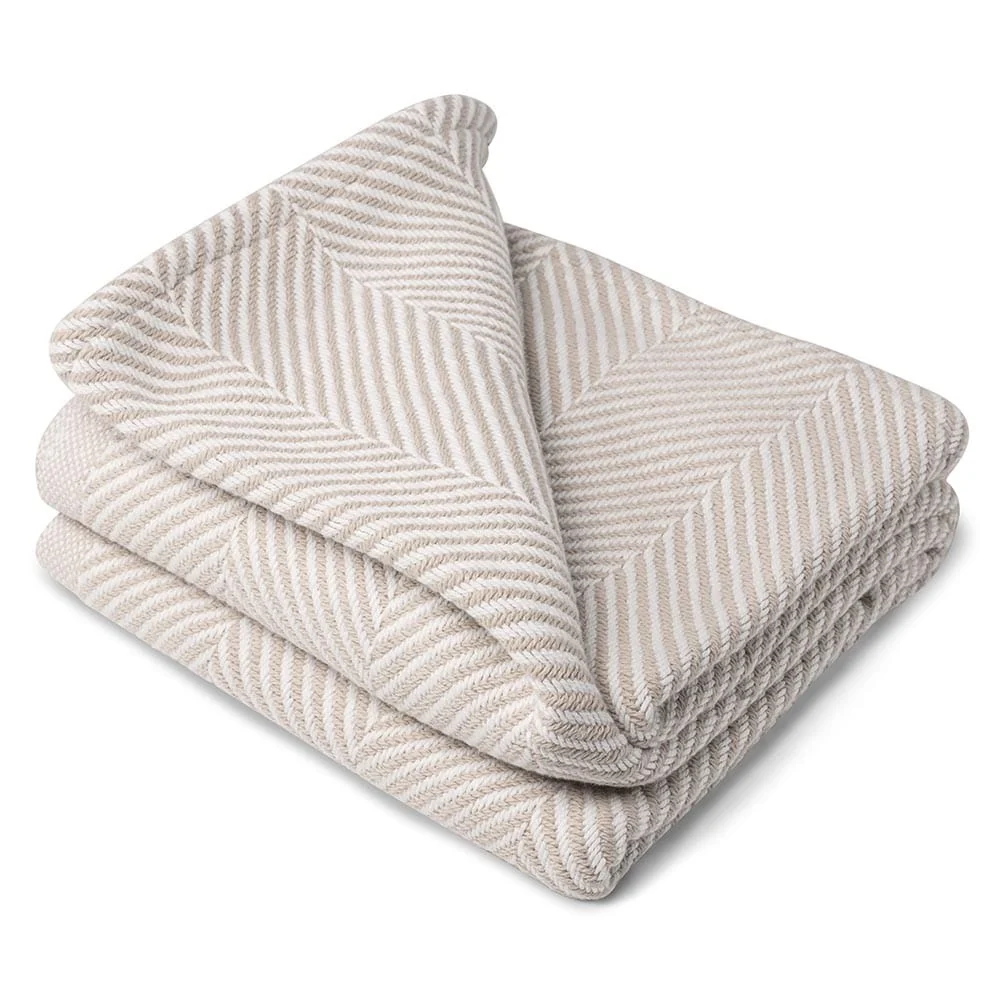 Monhegan Cotton Throw Without Fringe - Oyster - Image 3