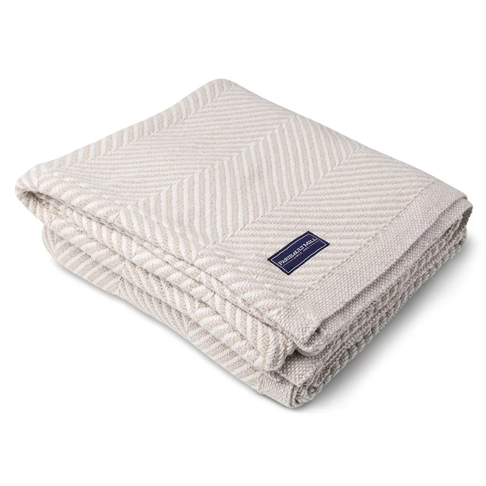 Monhegan Cotton Throw Without Fringe - Oyster - Image 4