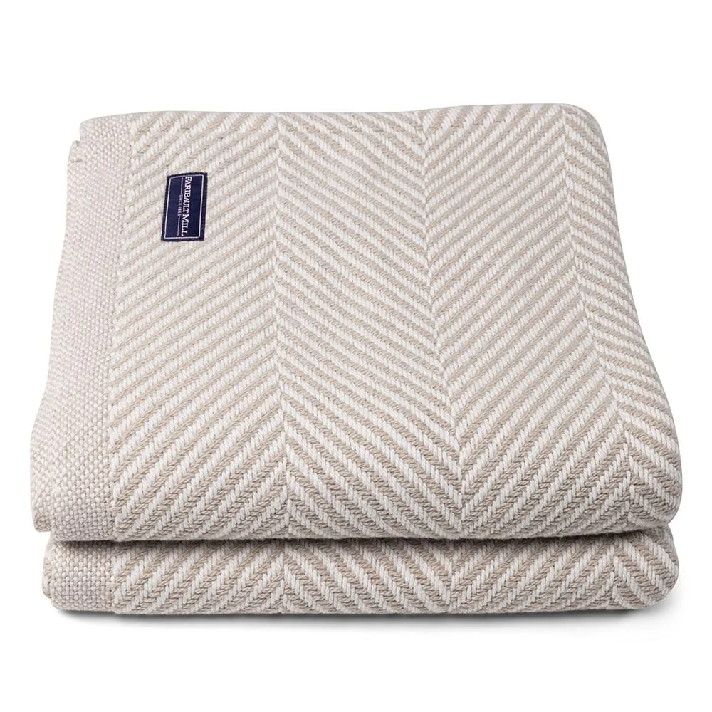 Monhegan Cotton Throw Without Fringe - Oyster - Image 5