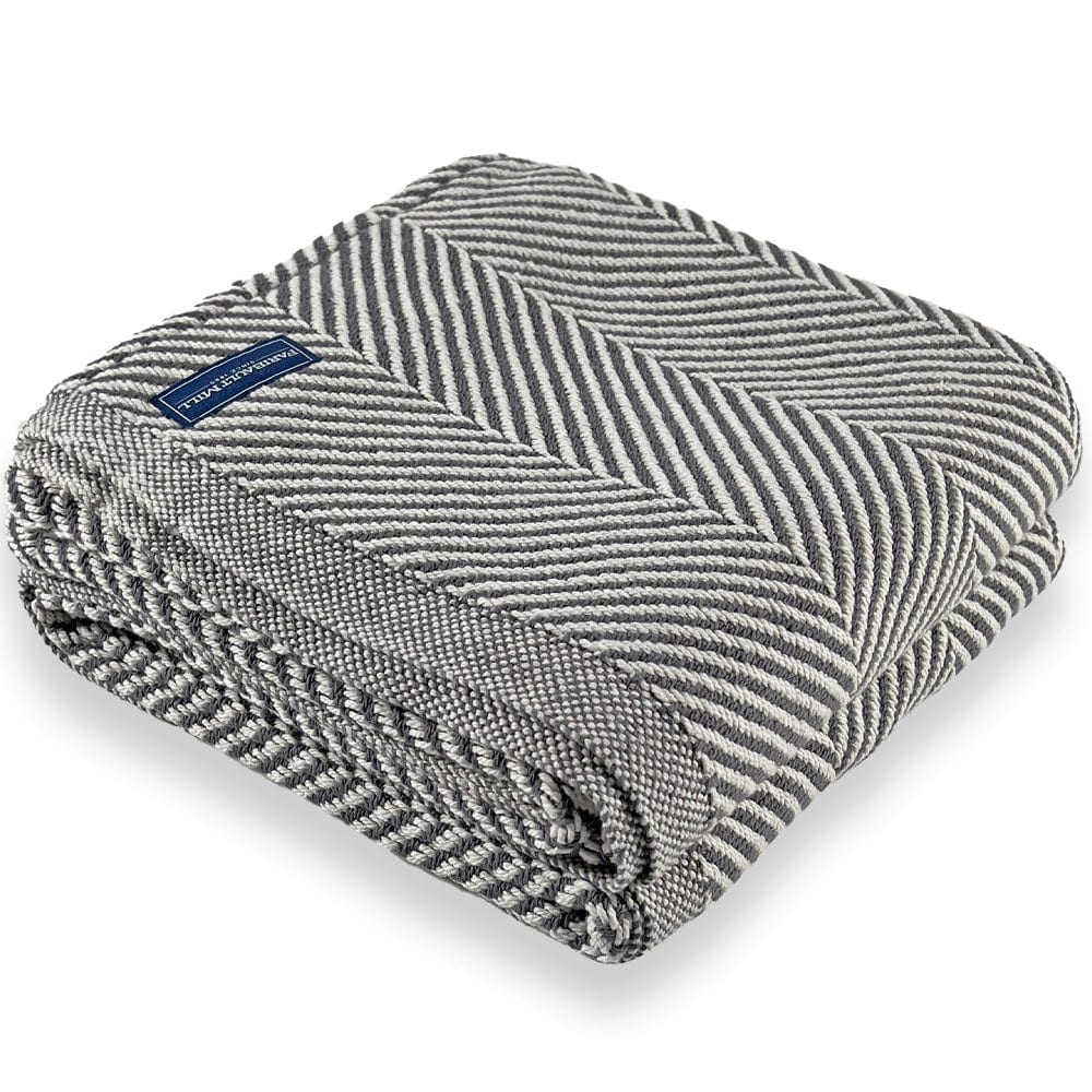 Monhegan Cotton Throw Without Fringe - Slate - Image 4