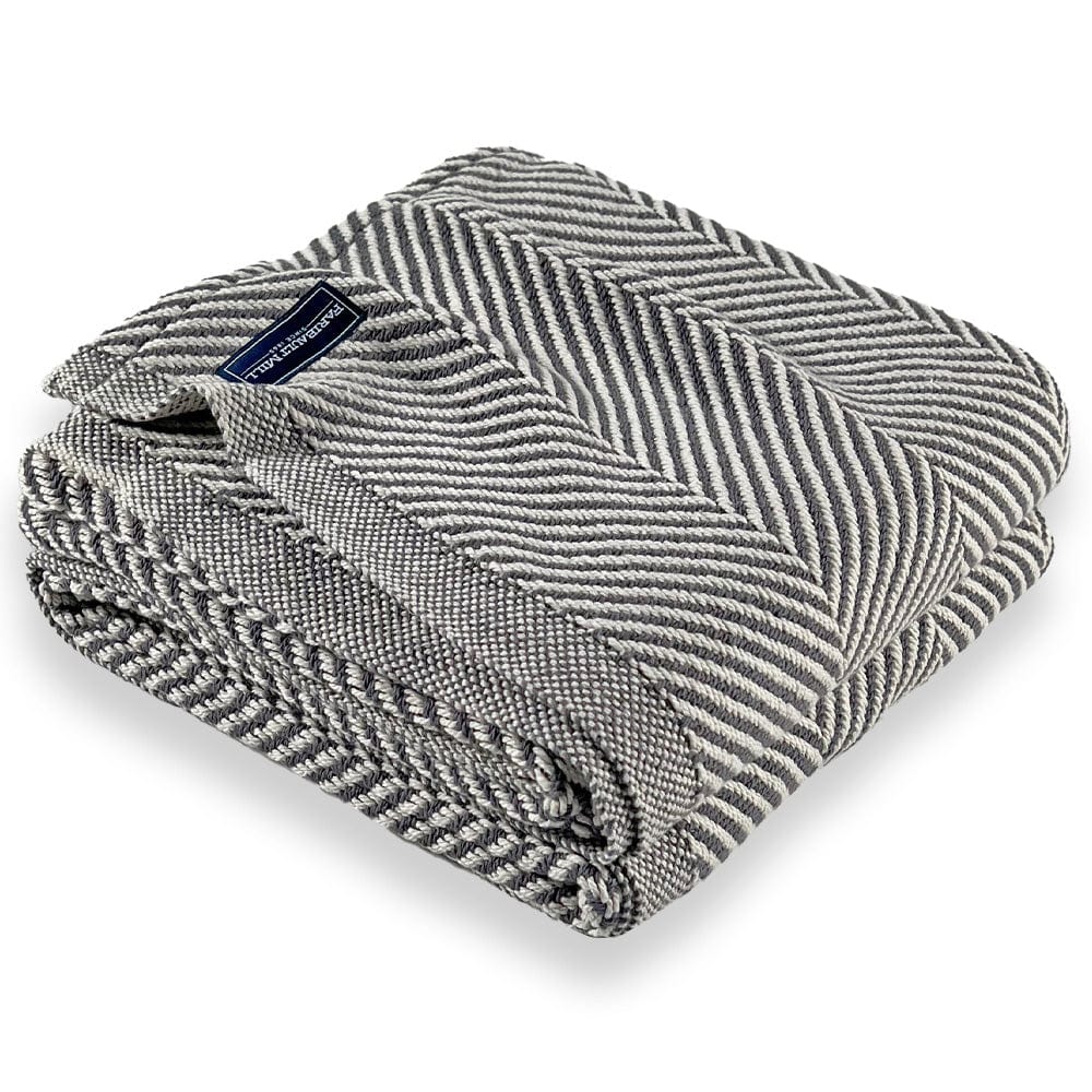 Monhegan Cotton Throw Without Fringe - Slate - Image 5