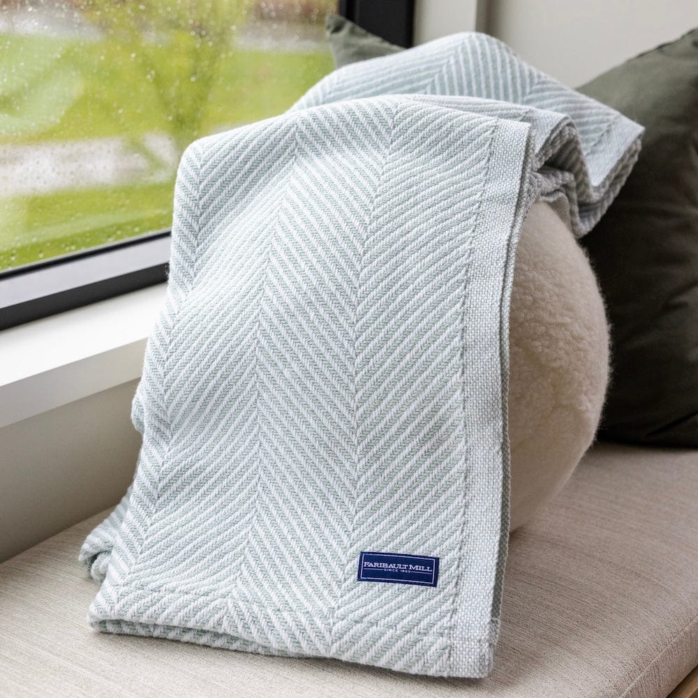Monhegan Cotton Throw Without Fringe - Surf - Image 2