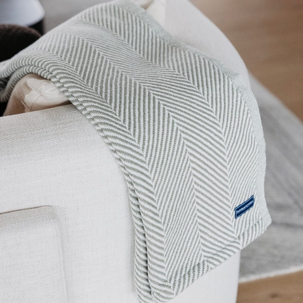 Monhegan Cotton Throw Without Fringe - Tea - Image 2