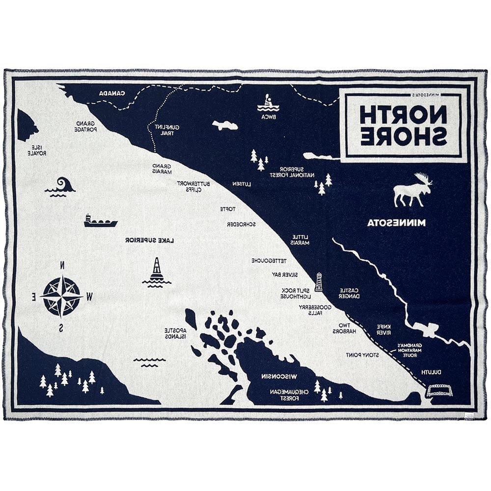 North Shore Map Wool Throw Blanket - Image 3