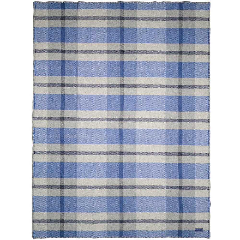 Northfield Plaid Wool Throw Blanket - Blue - Image 4