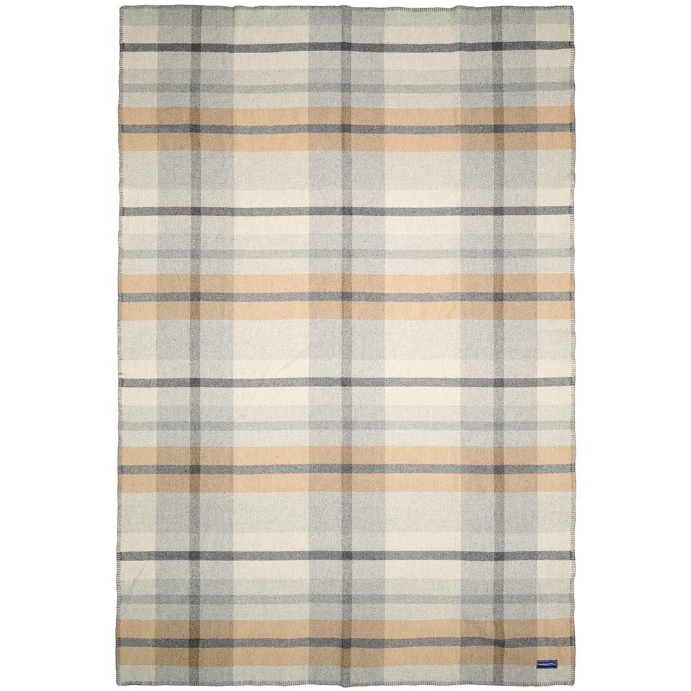 Northfield Plaid Wool Throw Blanket - Heritage Beige - Image 4