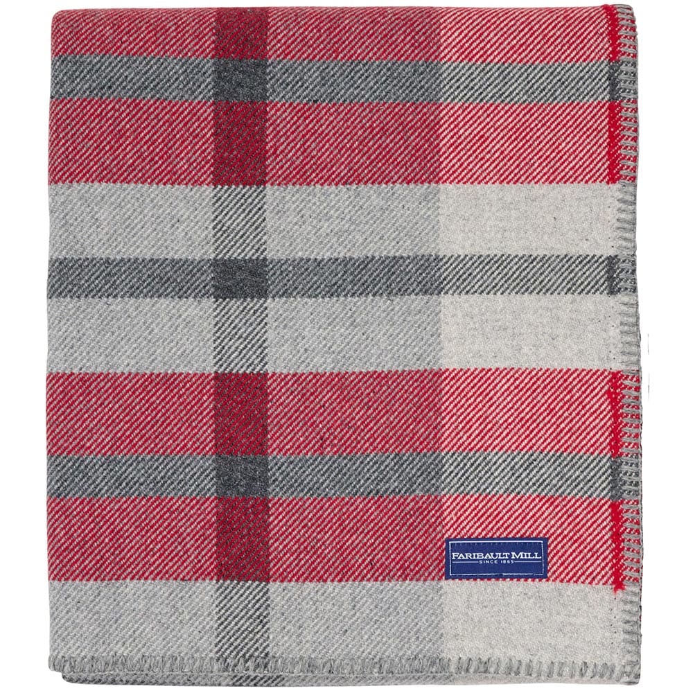 Northfield Plaid Wool Throw Blanket - Red - Image 3