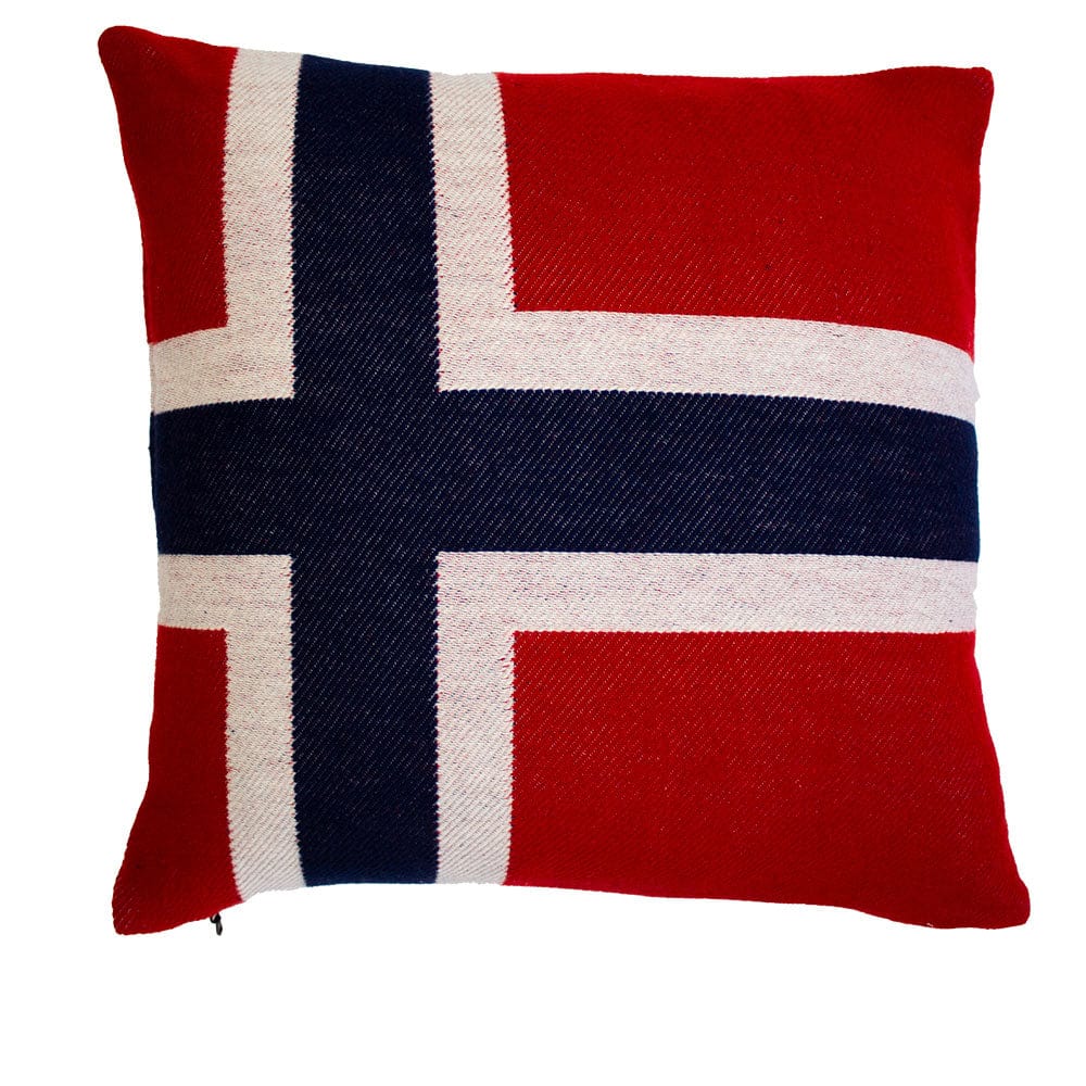 Norwegian Flag 20"x20" Wool Pillow Case