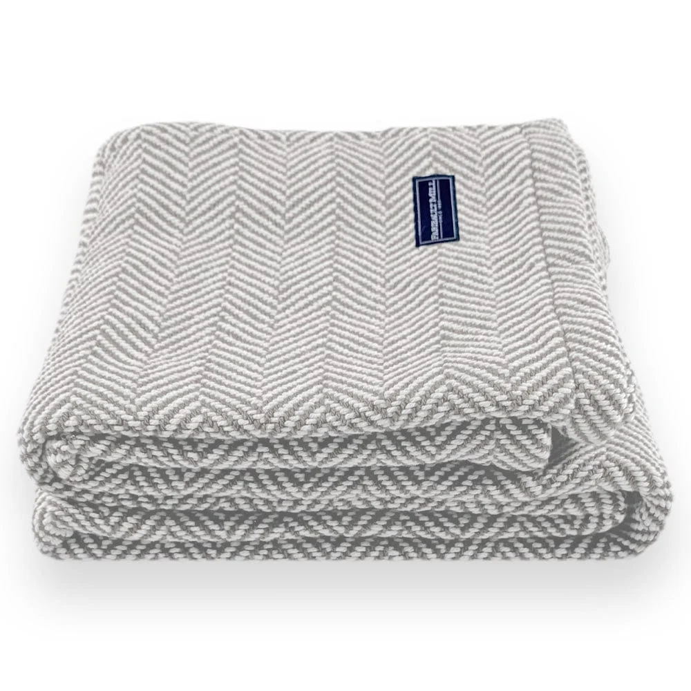 Penobscot Cotton Throw - Dove Gray - Image 6