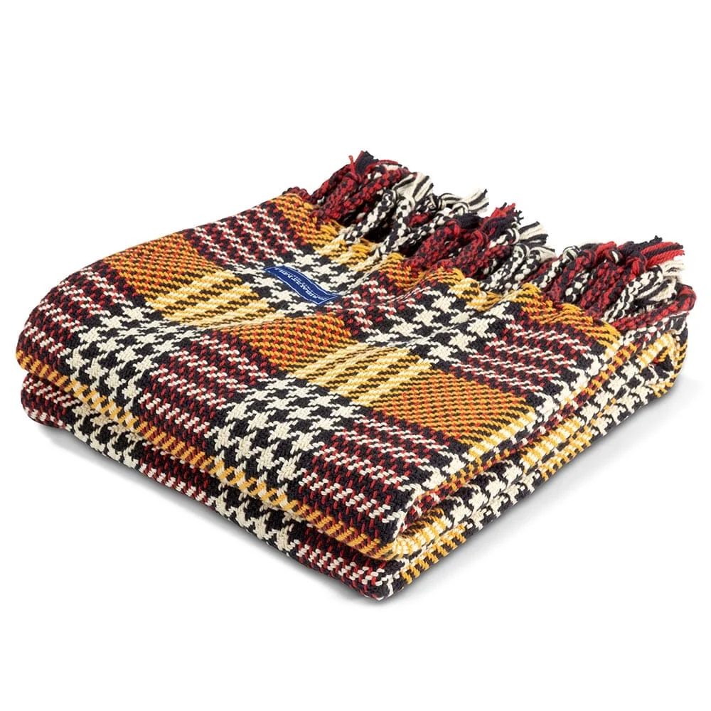 Portland Plaid Cotton Throw - Mustard - Image 4