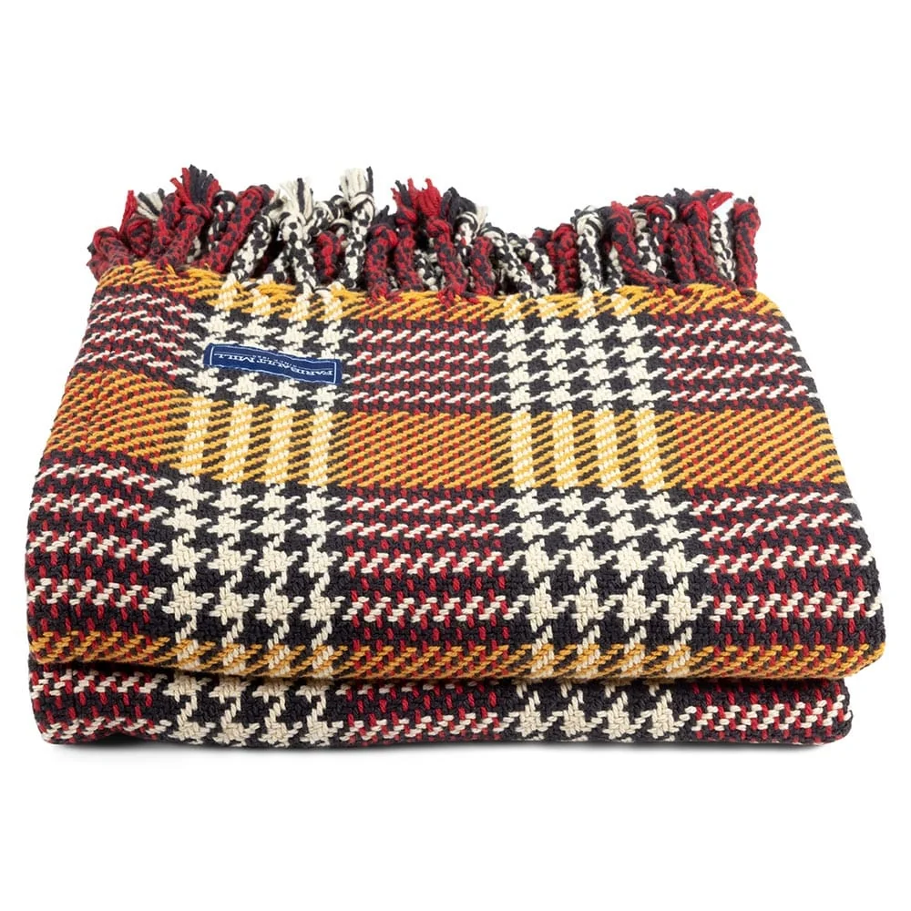 Portland Plaid Cotton Throw - Mustard - Image 5