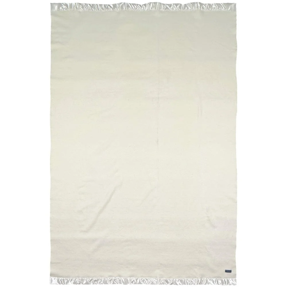 Pure & Simple Satin Wool Blanket - Bone White - Image 4
