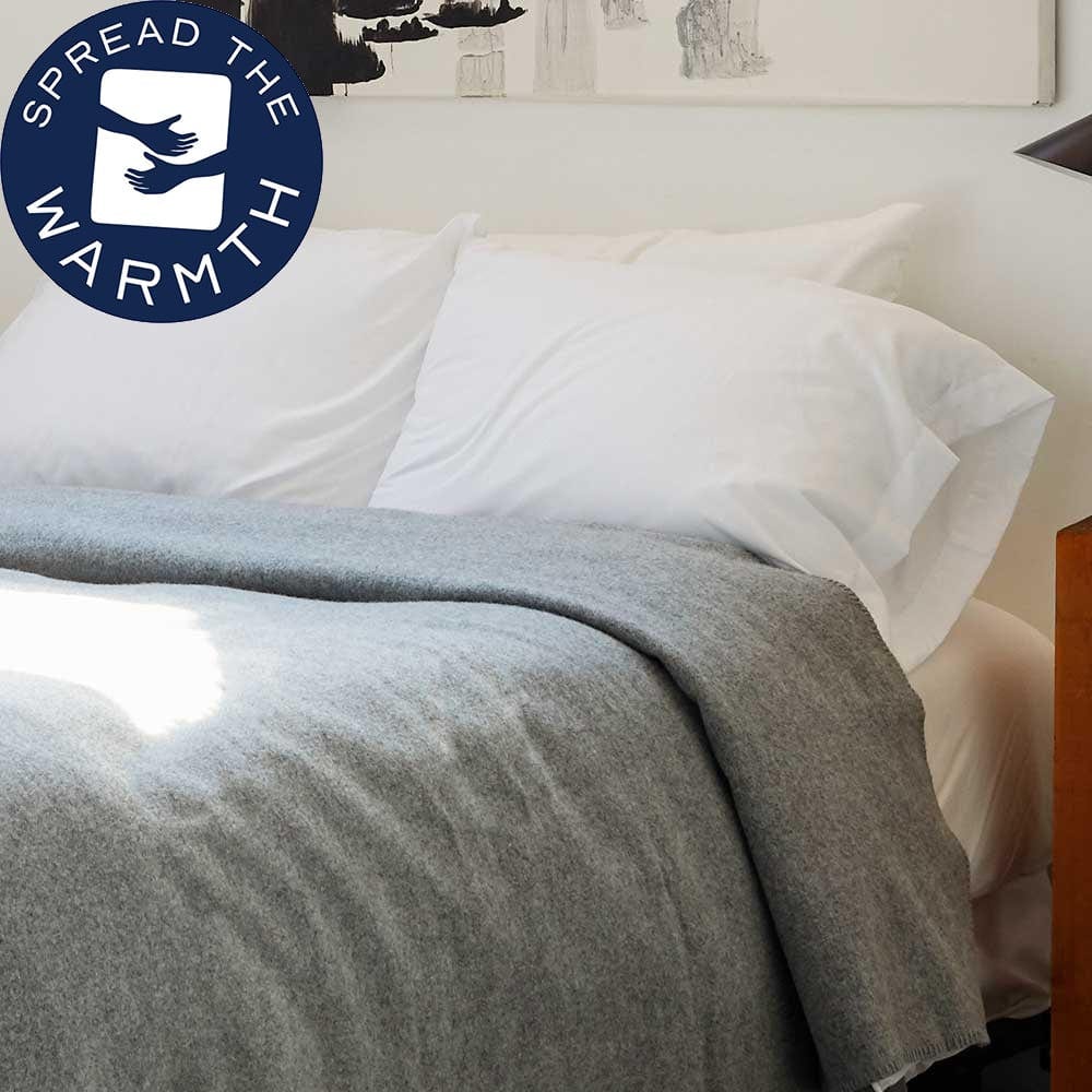 Pure & Simple Wool Blanket - Light Heather Gray - Image 5