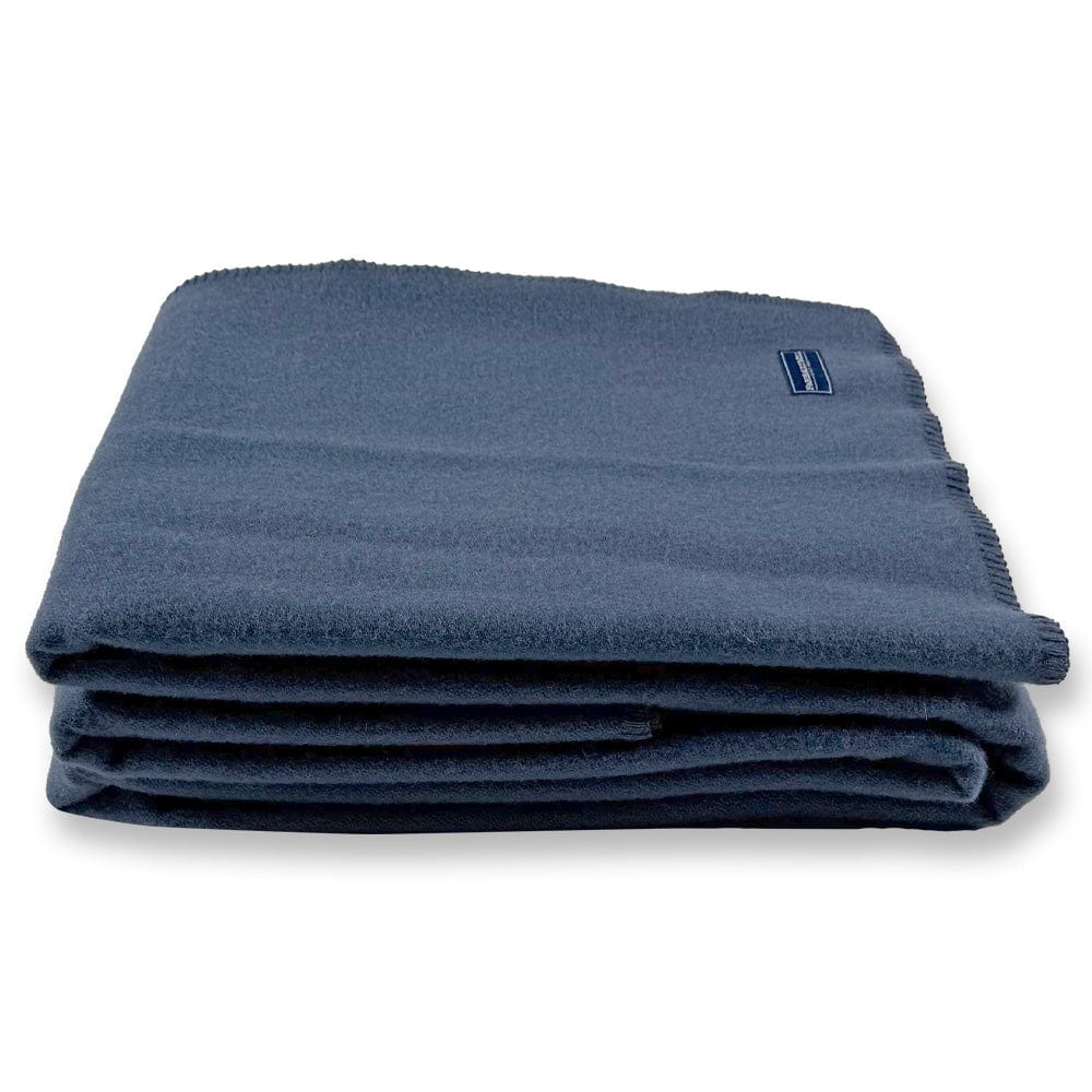 Pure & Simple Wool Blanket - Steel Blue - Image 3