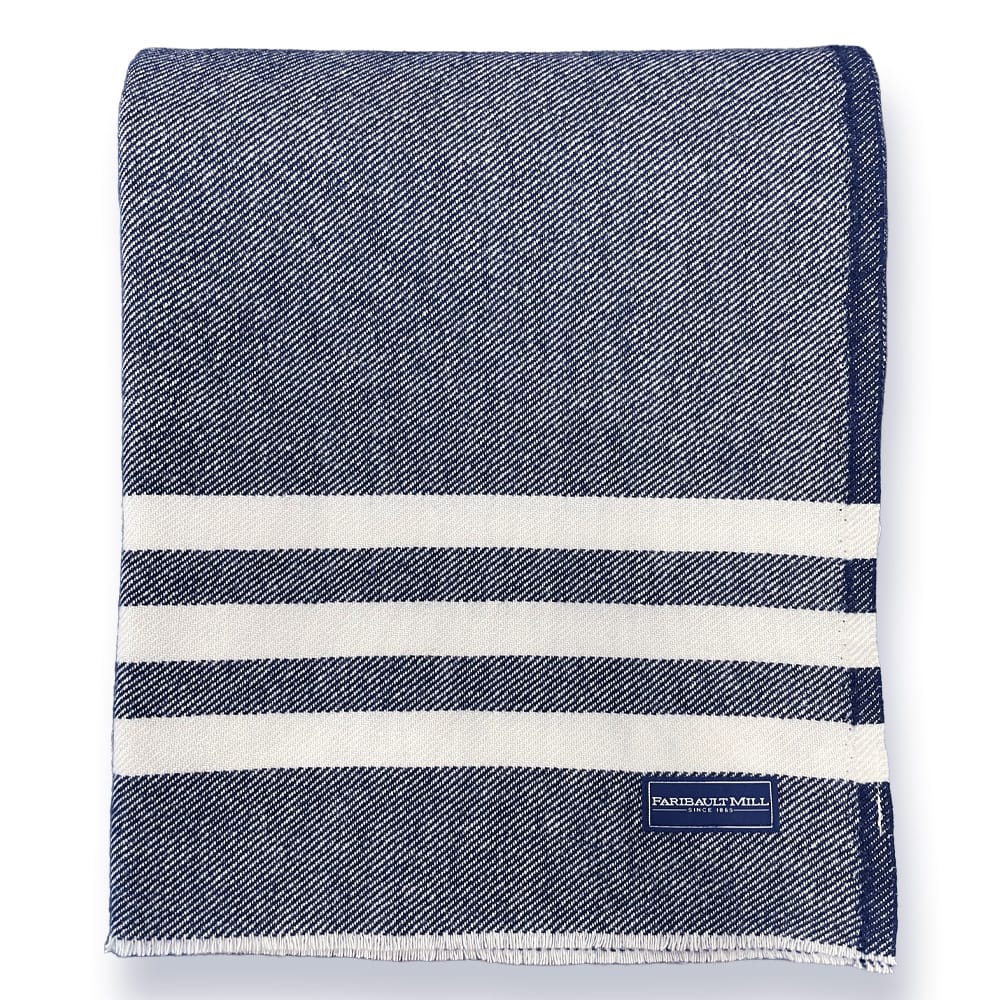 Trapper Wool Throw - Navy - Image 3